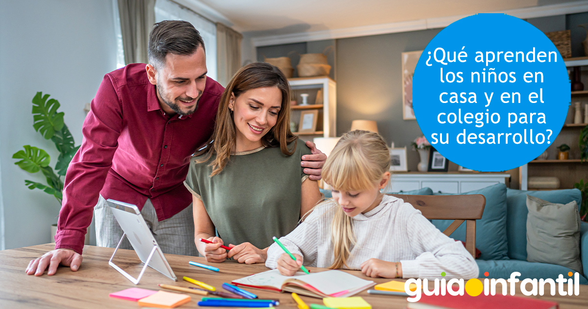 ¿Qué aprenden los niños en el colegio y en casa?