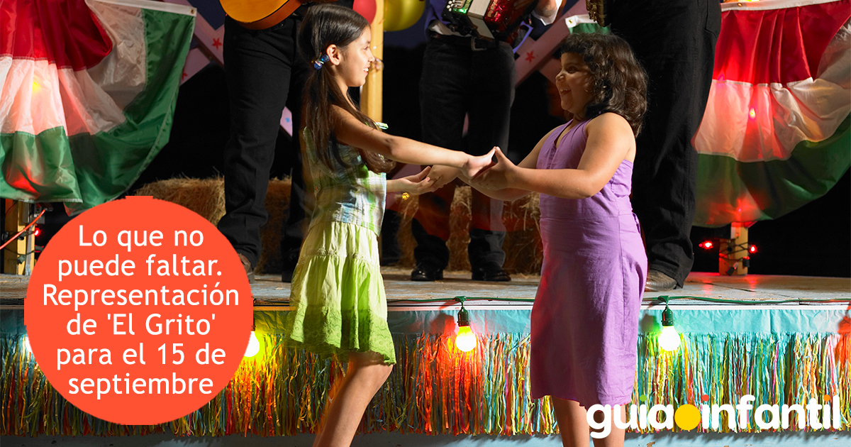 Representación del 15 de septiembre con niños