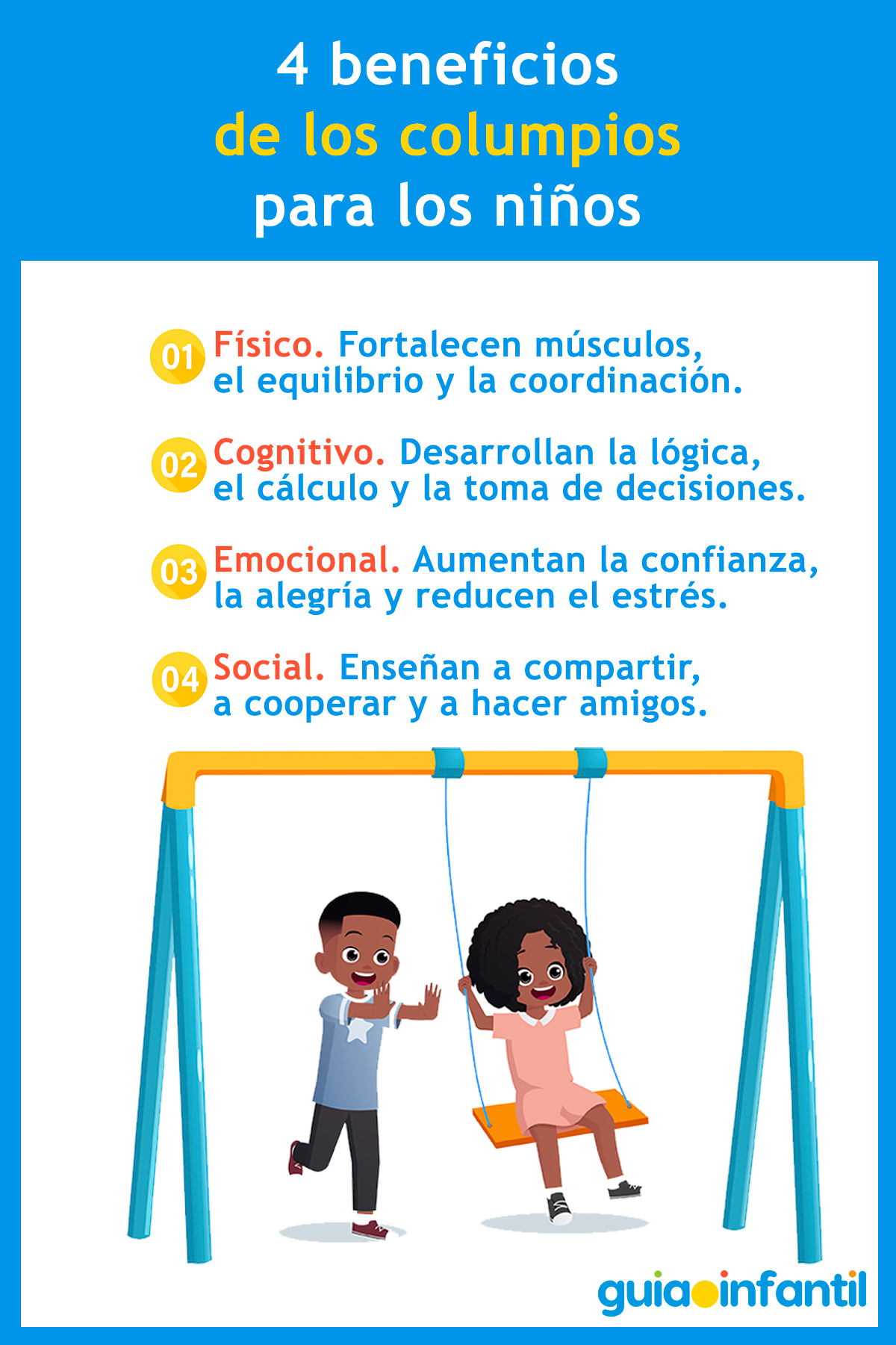 Beneficios de los columpios para niños