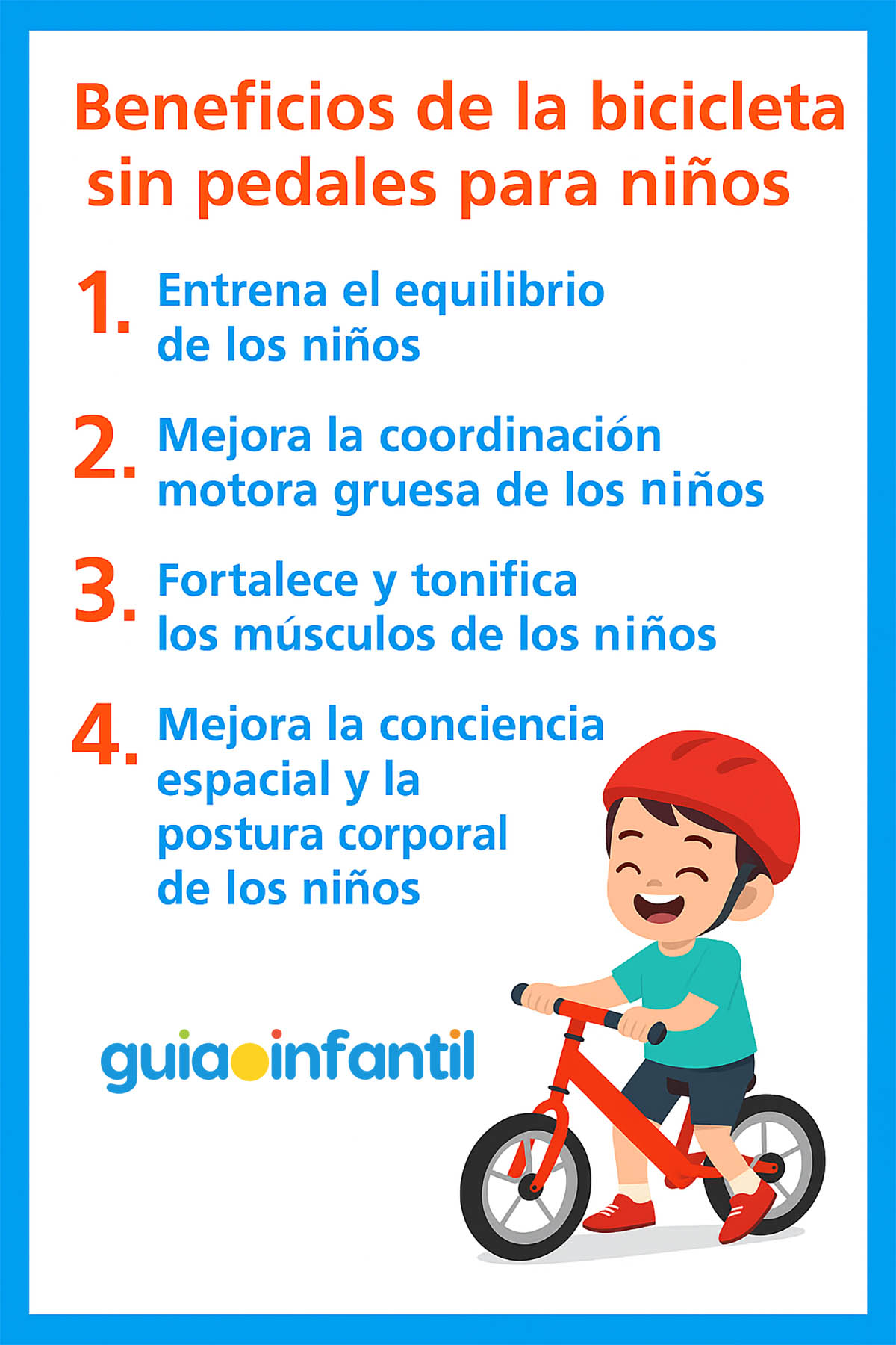 beneficios de la bicicleta sin pedales para niños