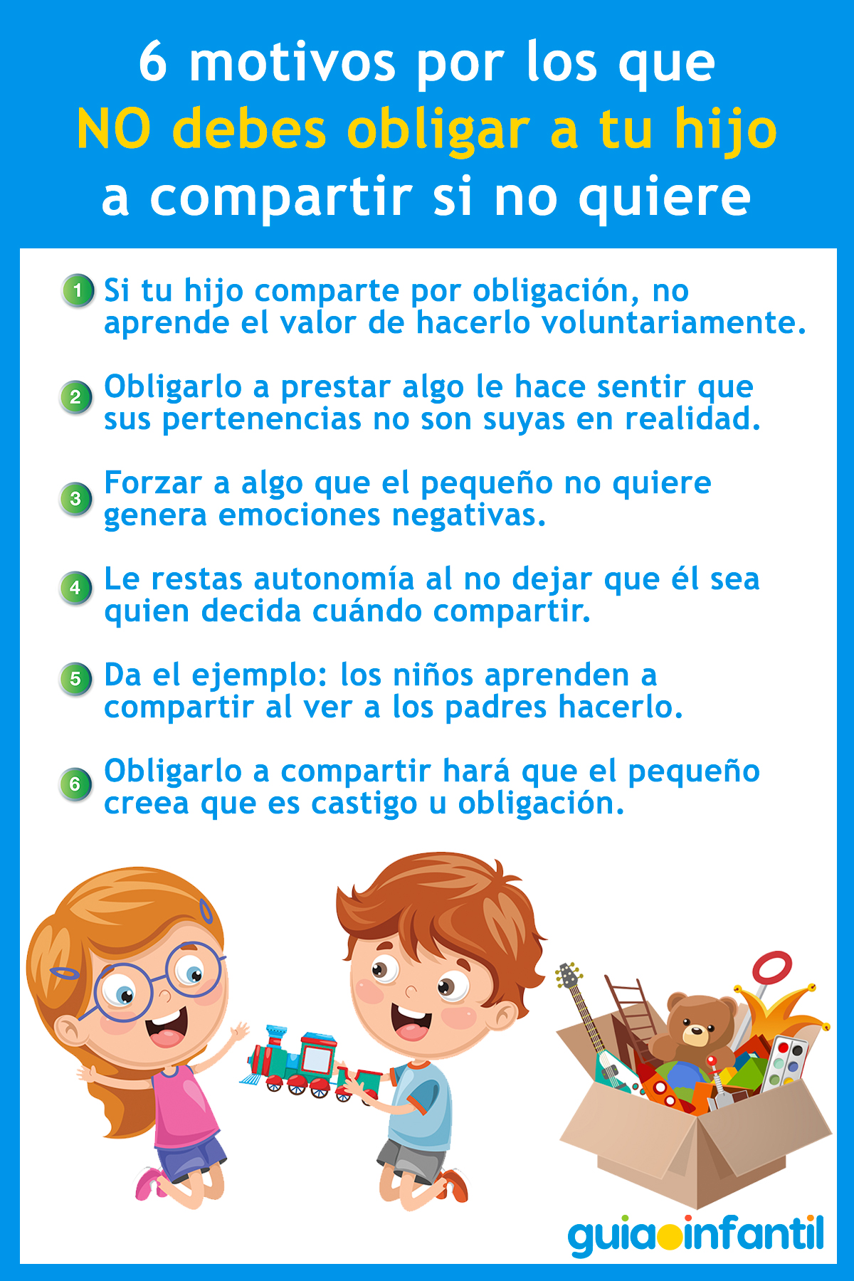Motivos para no obligar a tu hijo a compartir