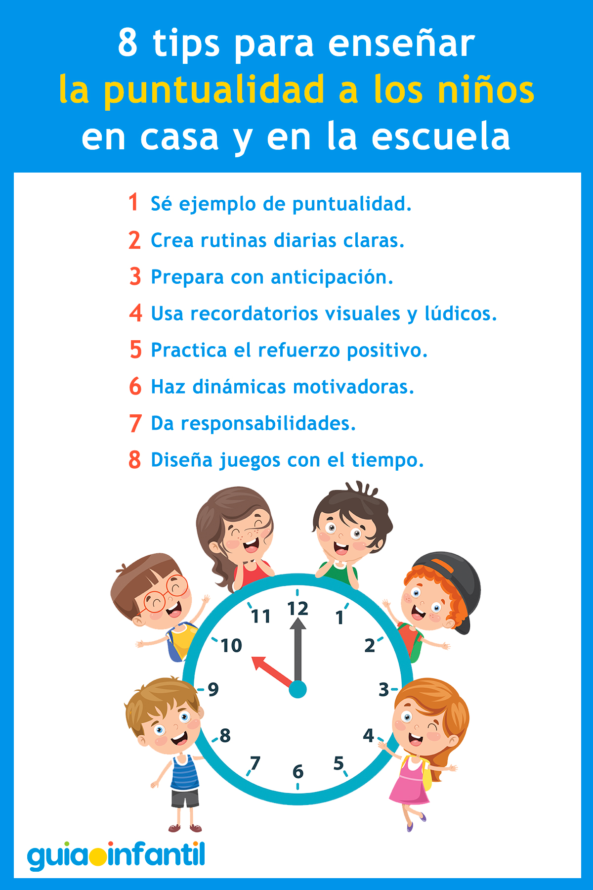 Tips de puntualidad para niños