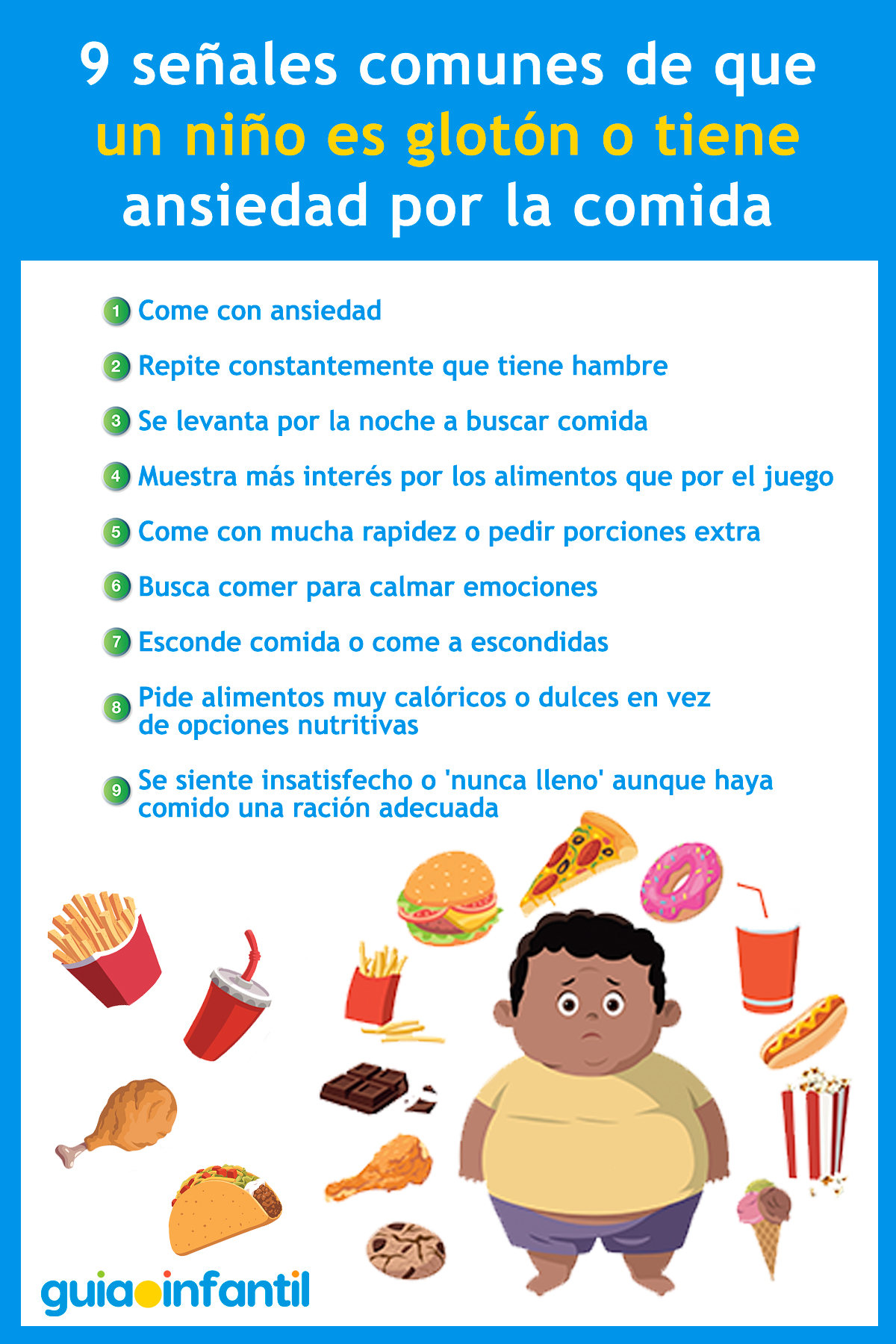 Señales comunes de ansiedad por la comida en los niños