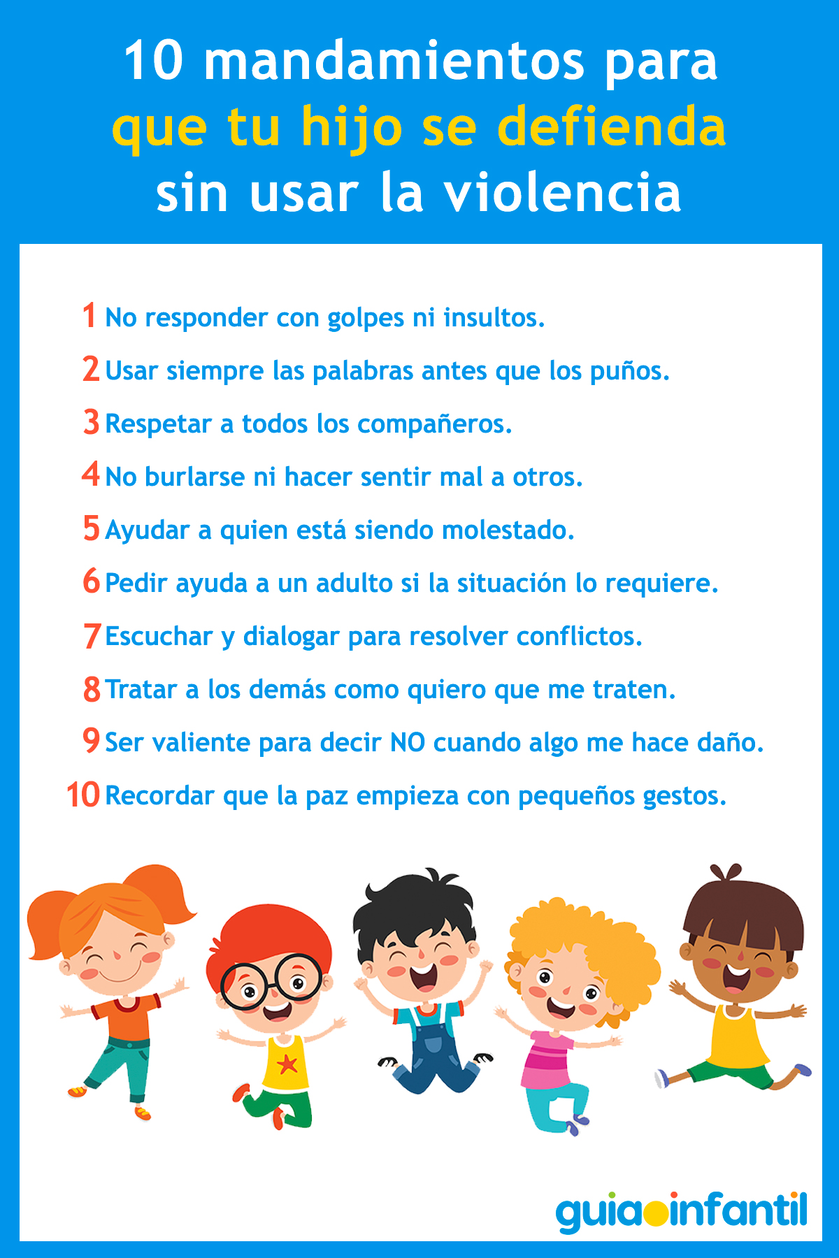 Mandamientos de la no violencia para niños