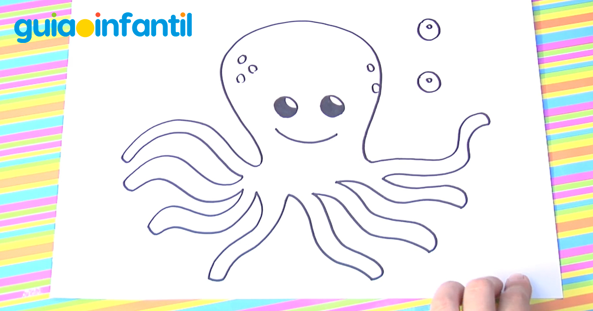 Dibujo final de un pulpo para niños