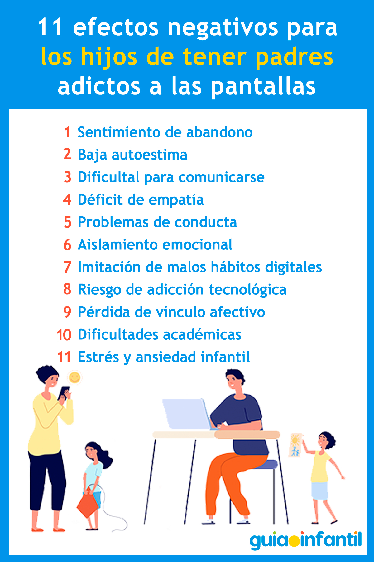 Efectos negativos del uso de la tecnología en niños