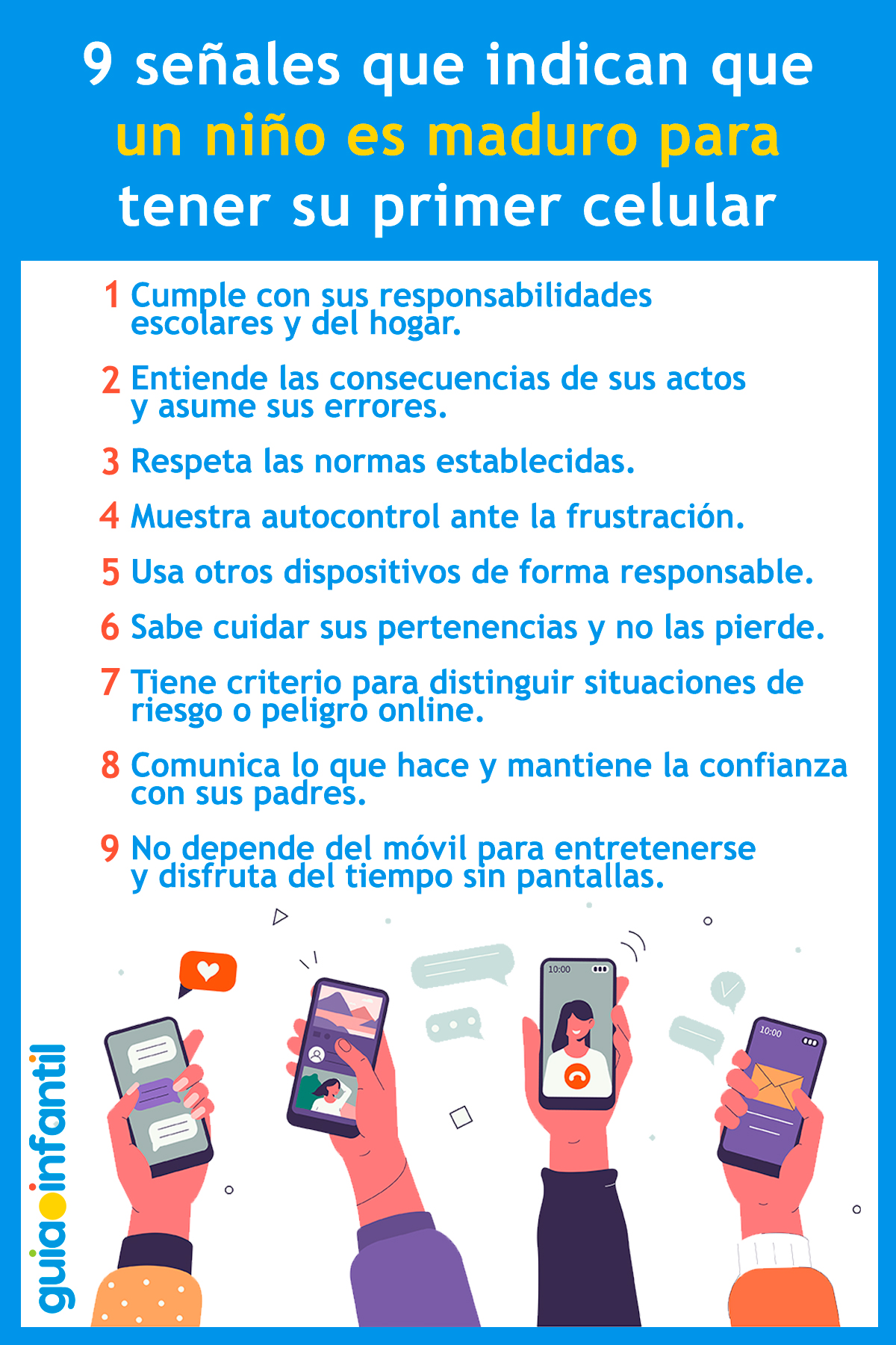 Señales de que un niño es maduro para tener un móvil