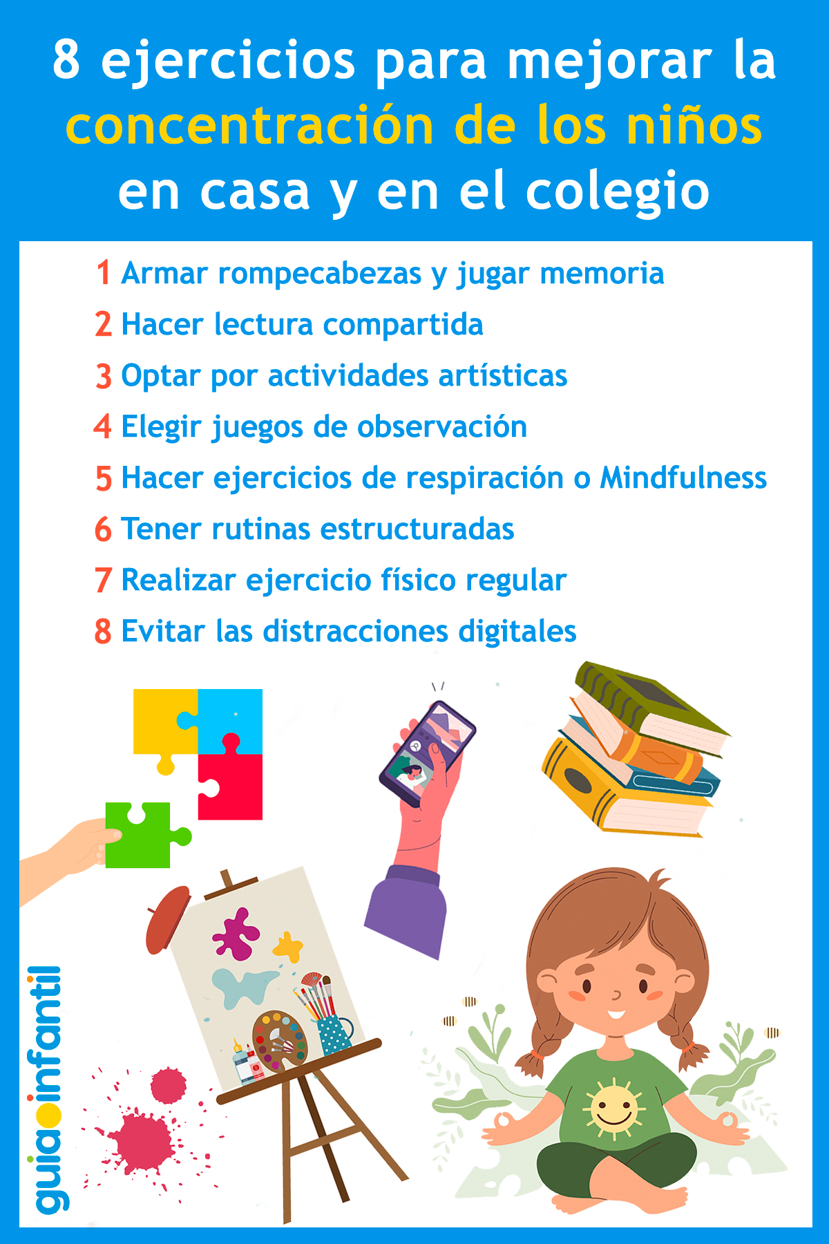 Ejercicios de concentración para niños