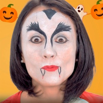 Maquillaje infantil de Drácula para Halloween paso a paso muy sencillo