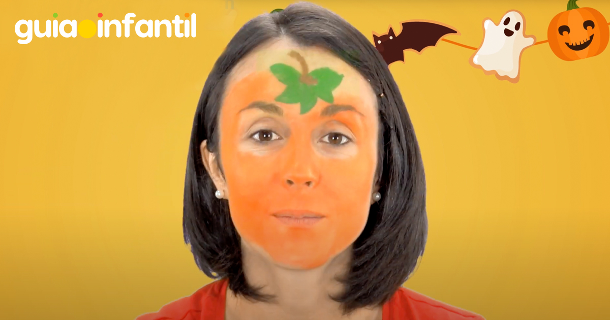 Maquillaje de calabaza fácil para niños