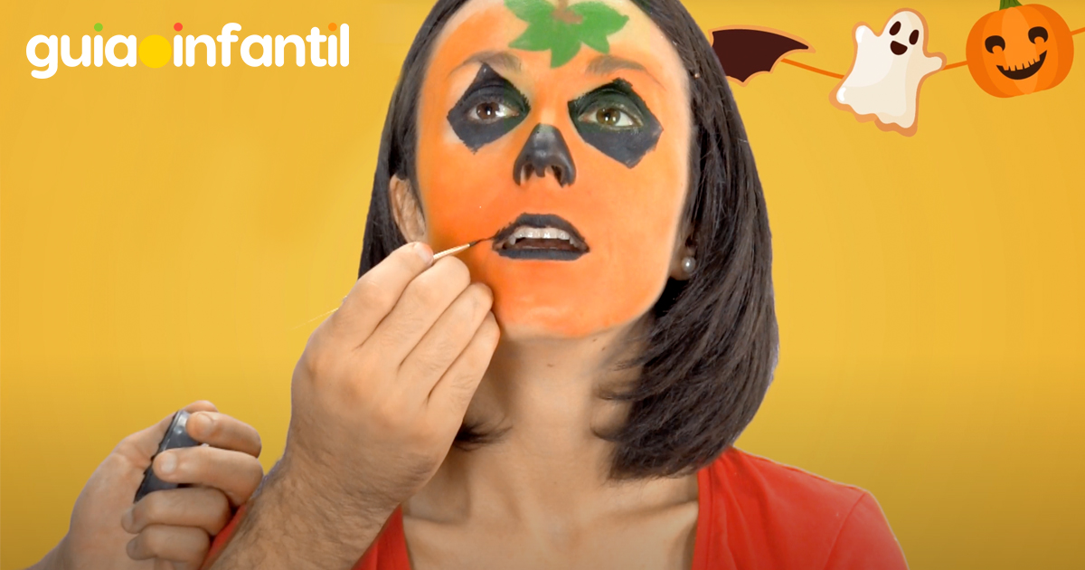 Maquillaje de calabaza para tus hijos