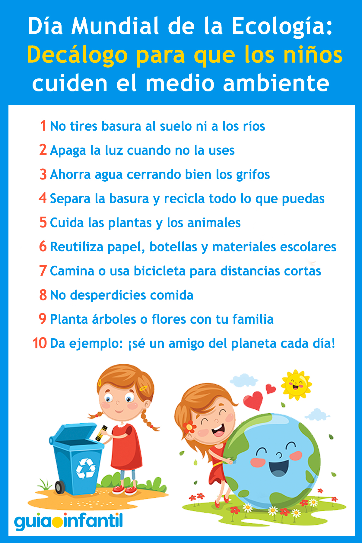 Decálogo para niños para cuidar el medio ambiente