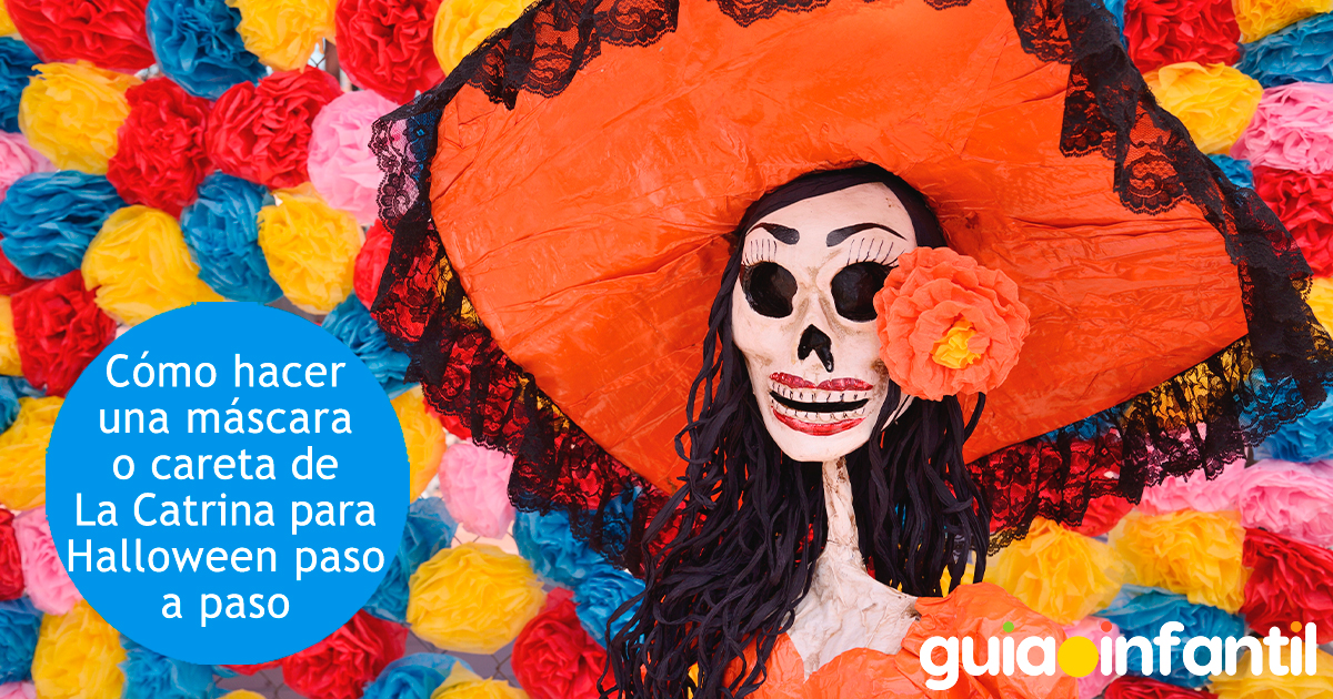 Máscara de careta de Catrina para niños