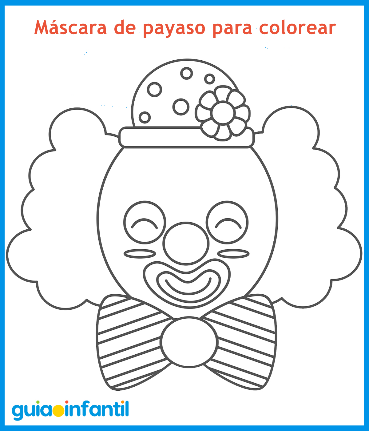Imprimir Careta de payaso para niños