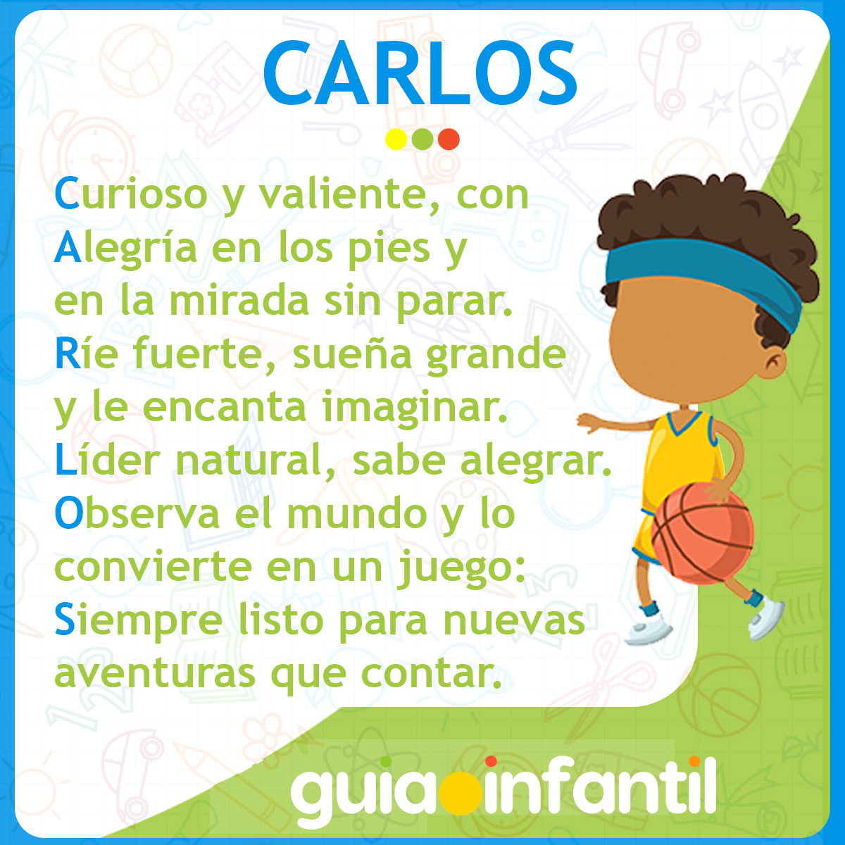 Acróstico del nombre Carlos para niños