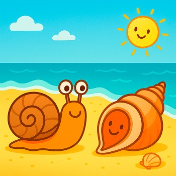 Poesía corta con trabalenguas para niños - Un caracol y una caracola