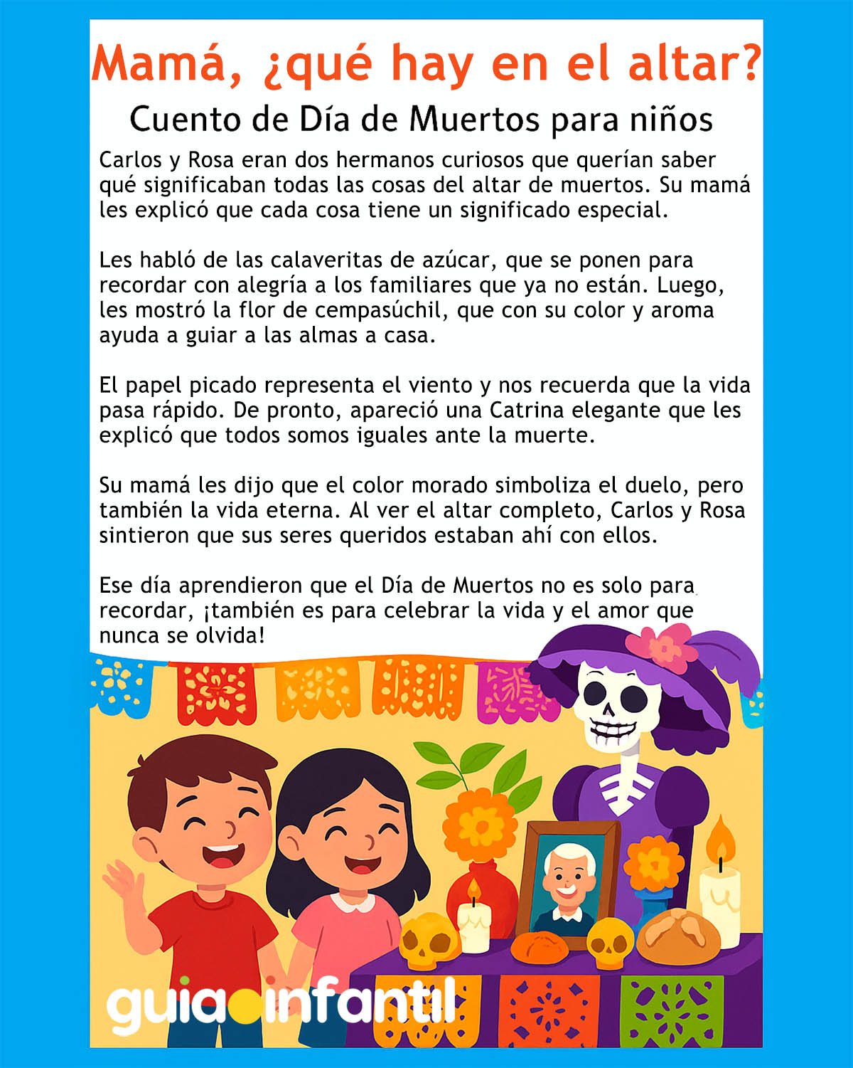 cuento para niños sobre el altar de muertos