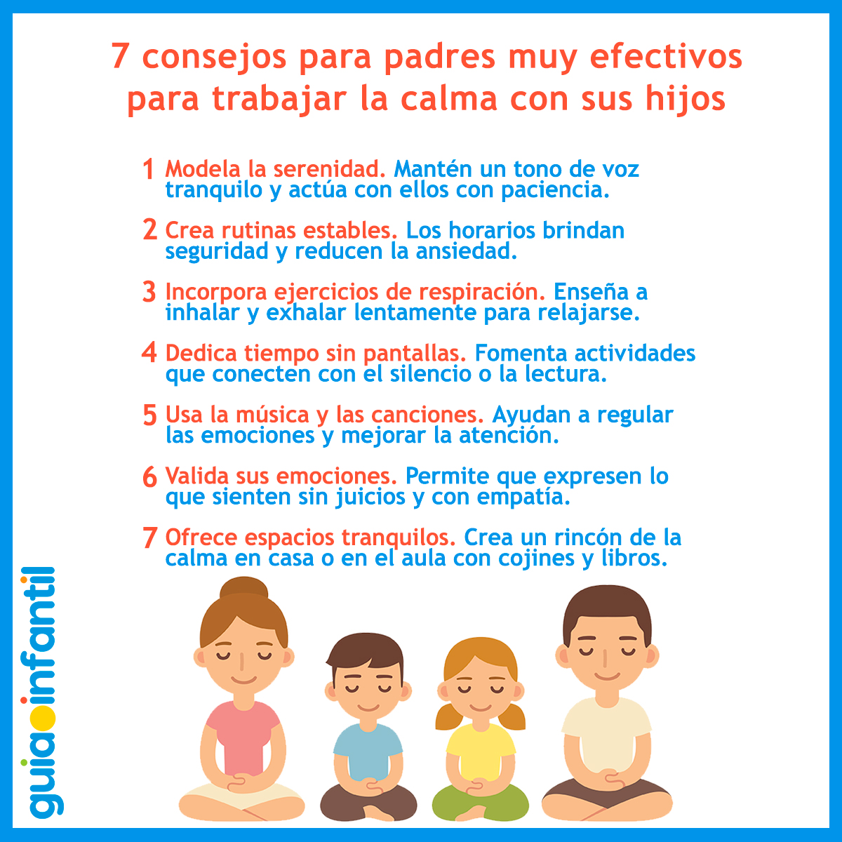 Consejos para padres sobre la calma para niños