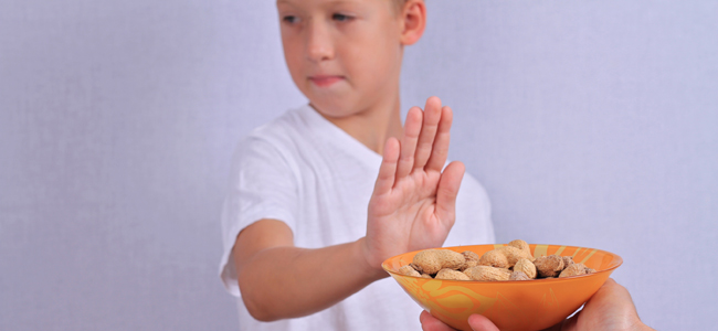 niño alérgico a un alimento