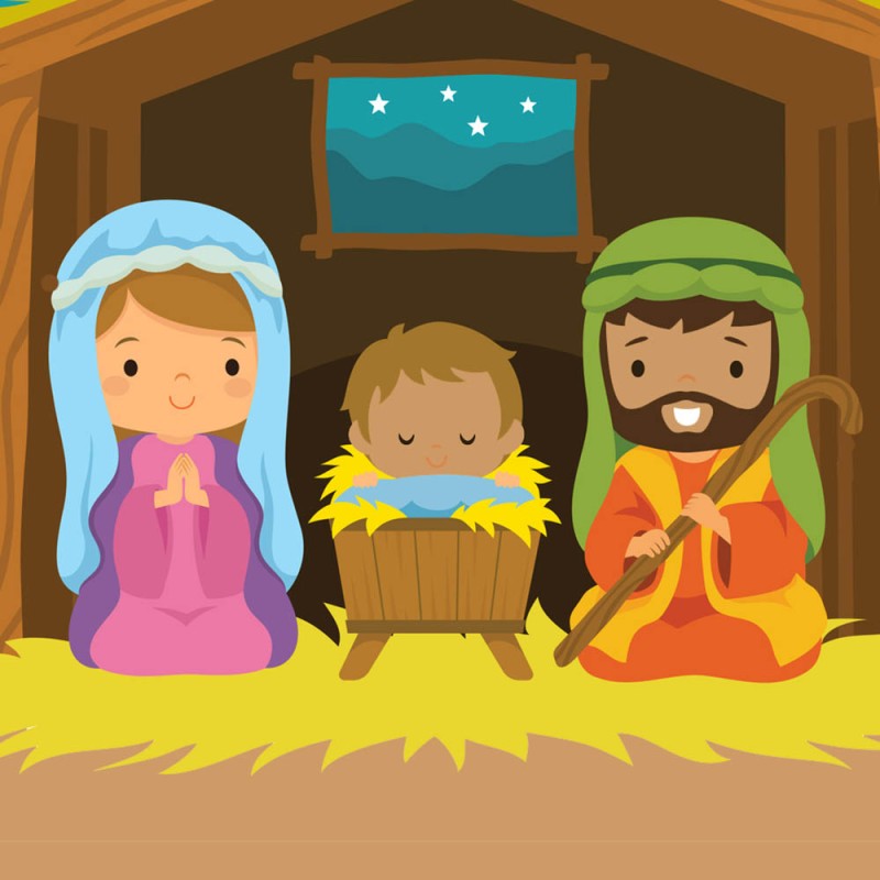 El nacimiento del niño Jesús. Cuento ilustrado de Navidad para niños