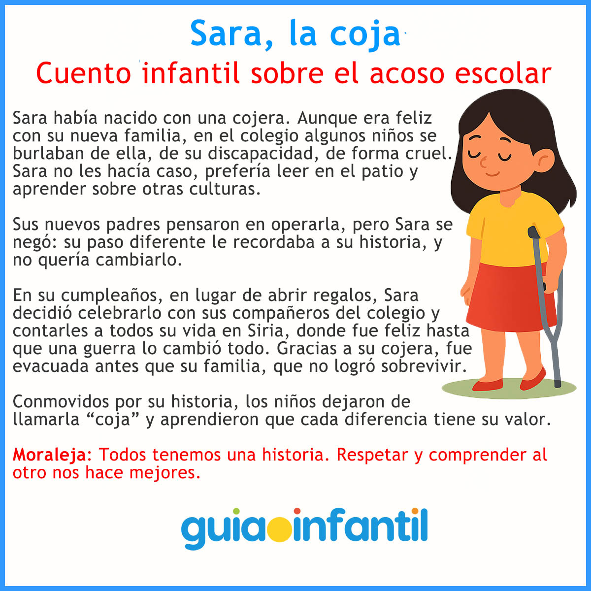cuento de Sara, la coja para imprimir
