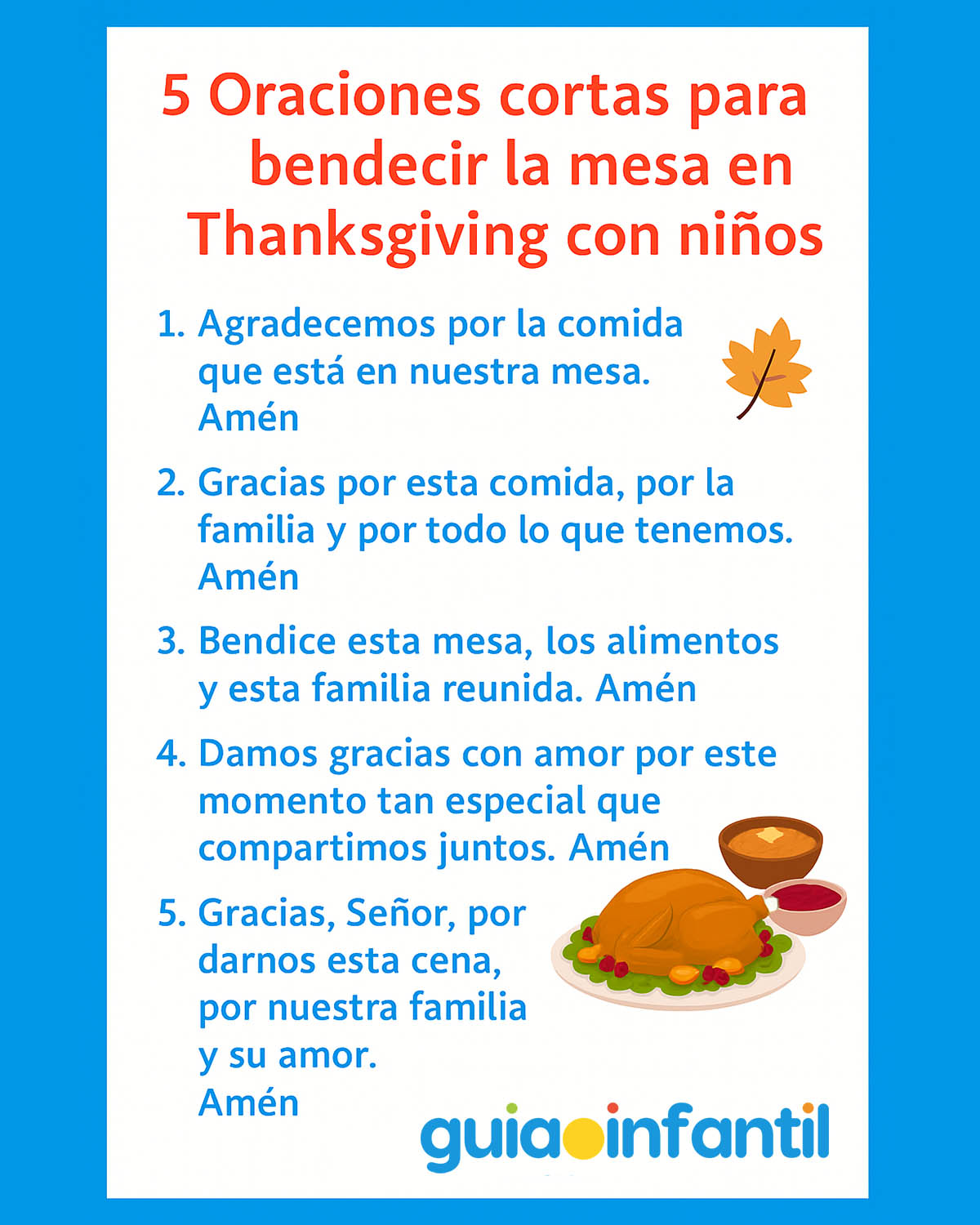 oraciones para thanksgiving para niños