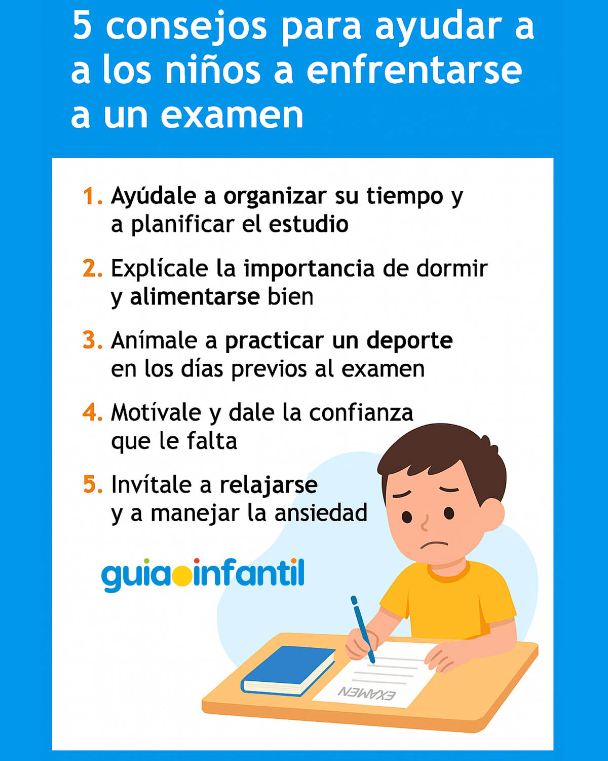 consejos para niños sobre el examen