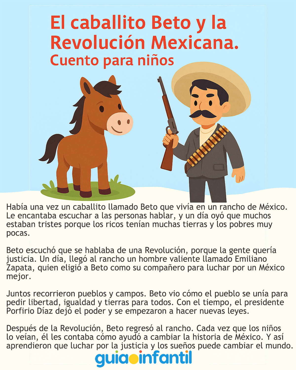 version corta del cuento de la revolución mexicana para niños