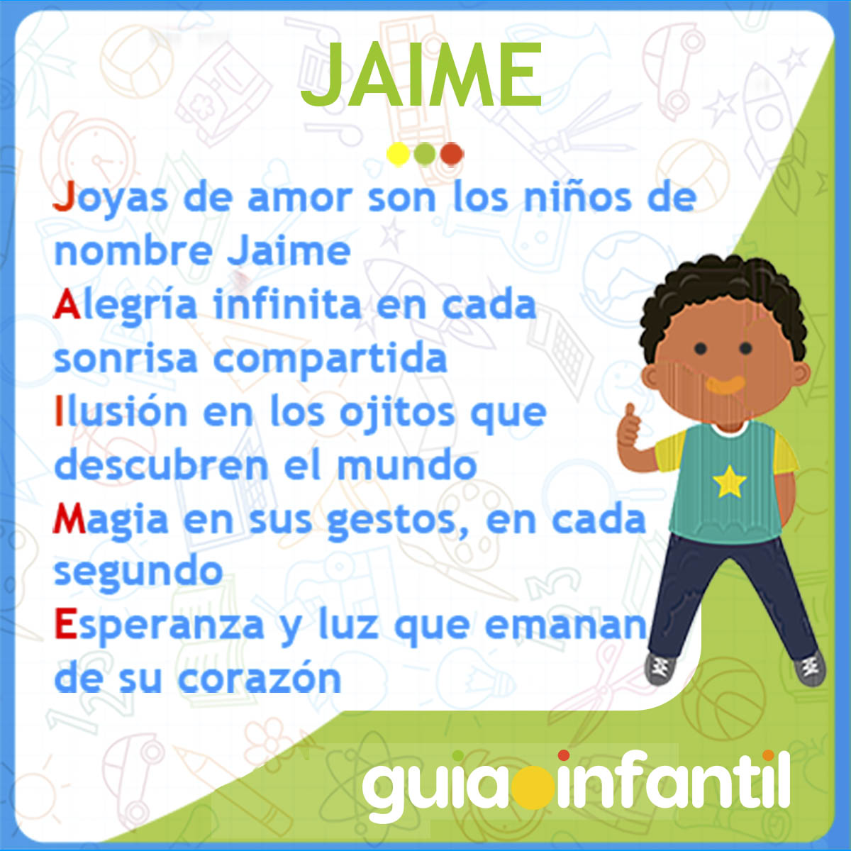 acrostico del nombre Jaime