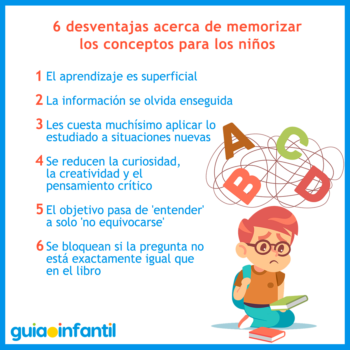 Desventajas de memorizar para los niños