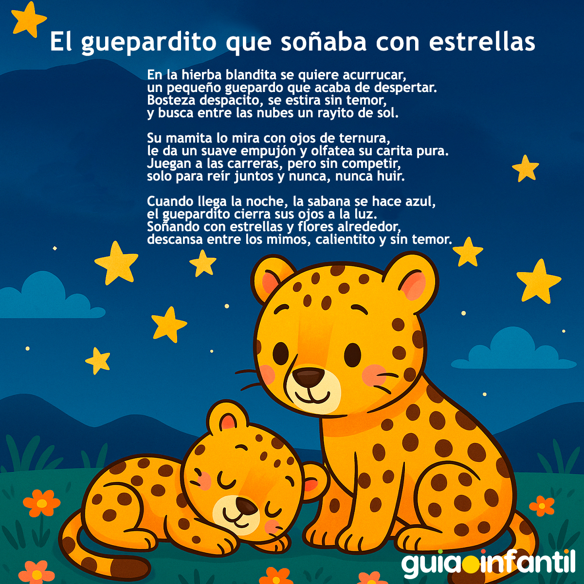 Poema de guepardo para niños