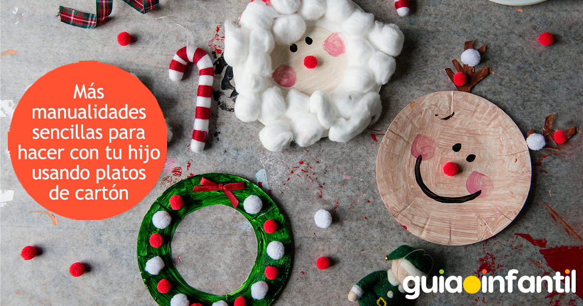 Manualidades sencillas hechas con platos de cartón