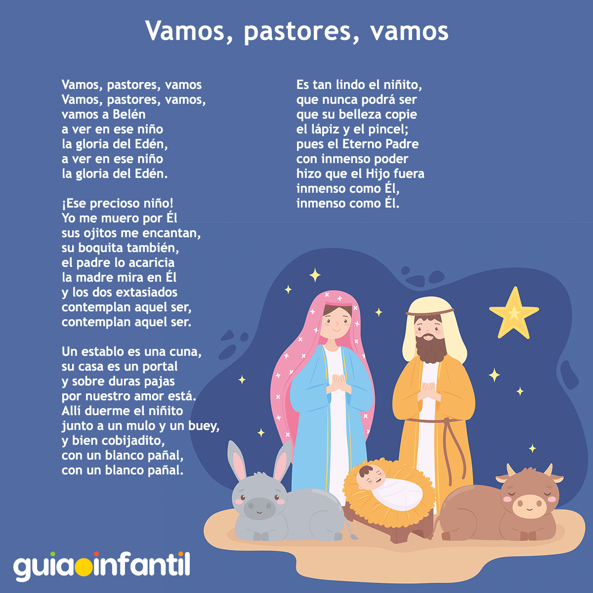 Letra del villancico para los niños