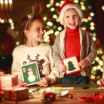 Ideas de postales de Navidad para niños - Bonitas felicitaciones caseras