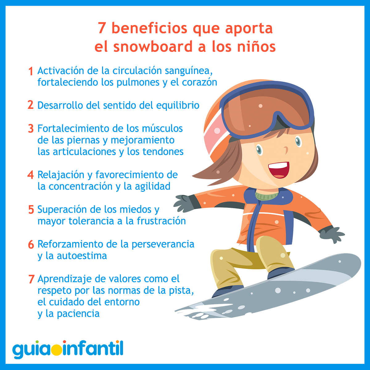 Beneficios del snowboard para niños