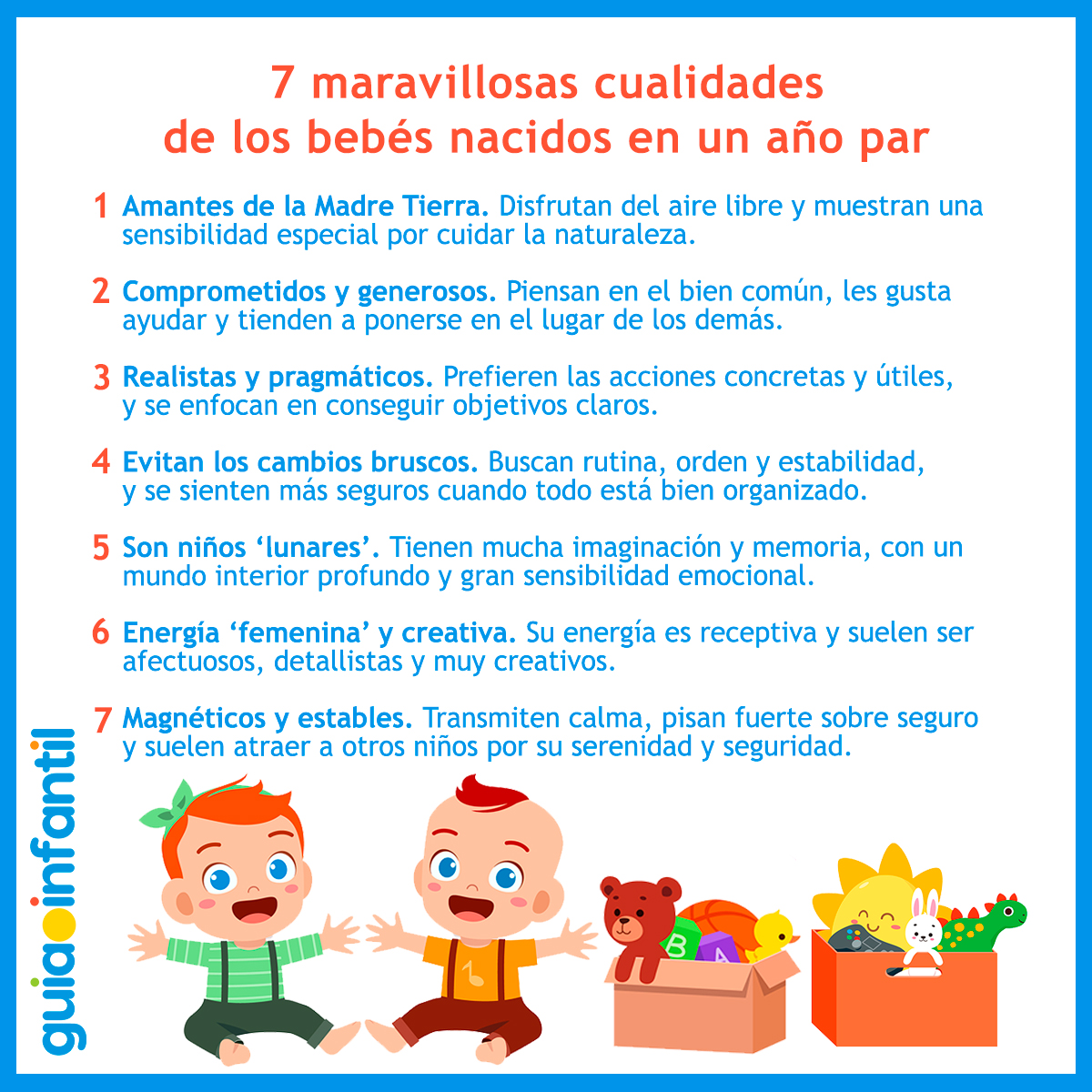 Particularidades de los niños de año par