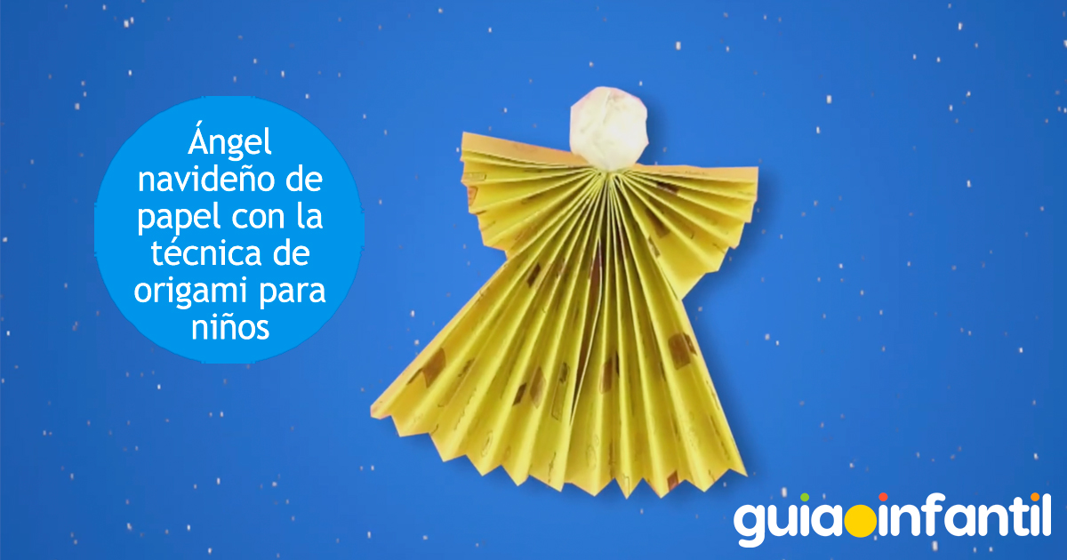 Ángel de Navidad hecho de papel