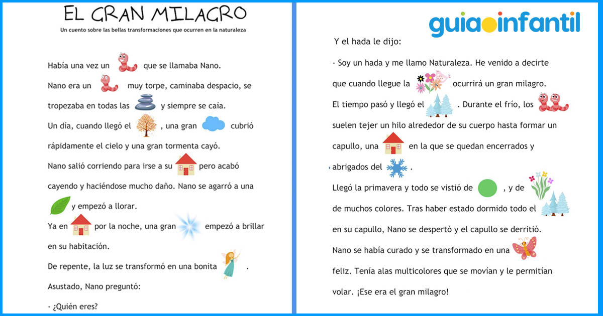 el gran milagro. cuento en pictogramas