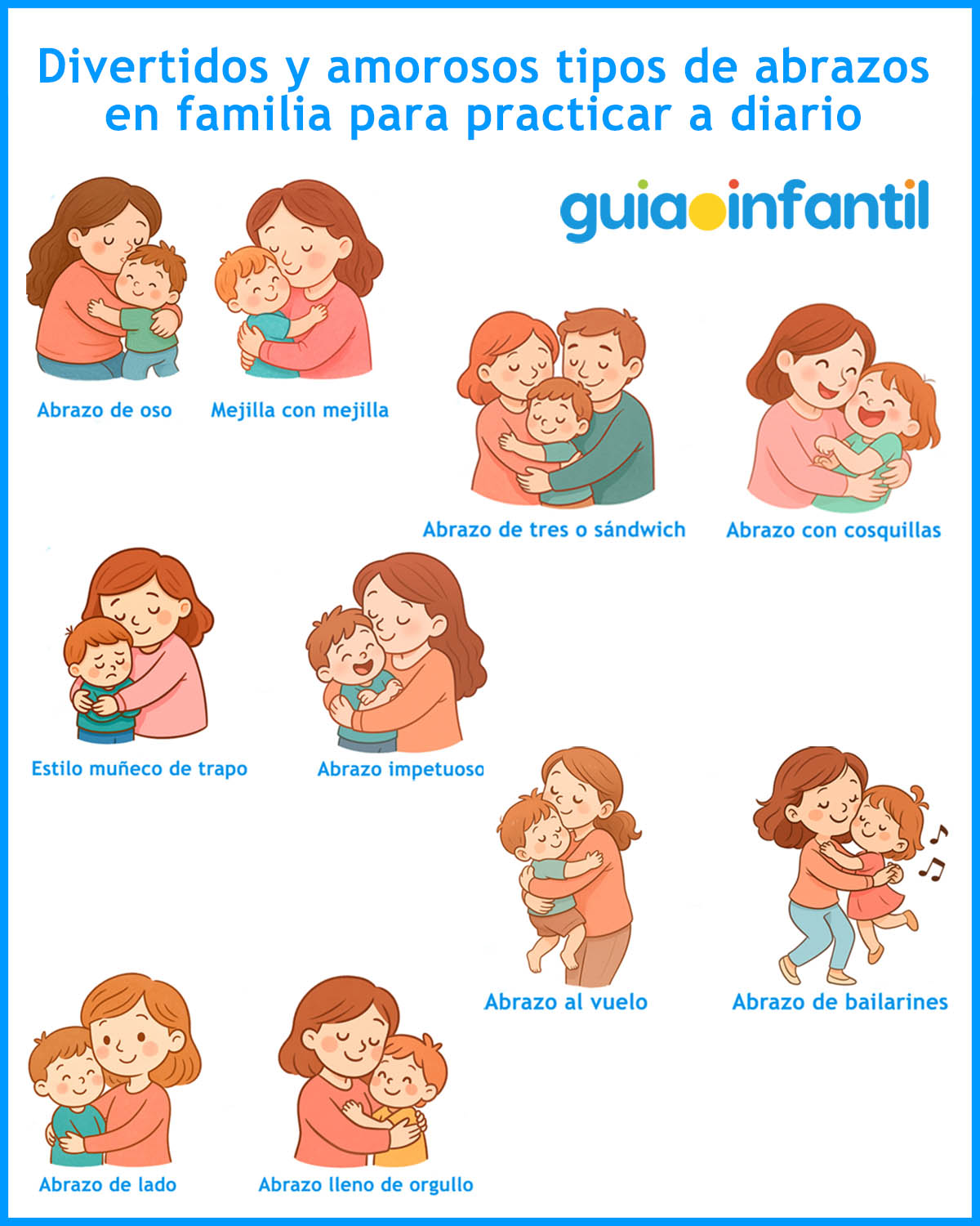 formas de abrazos para niños