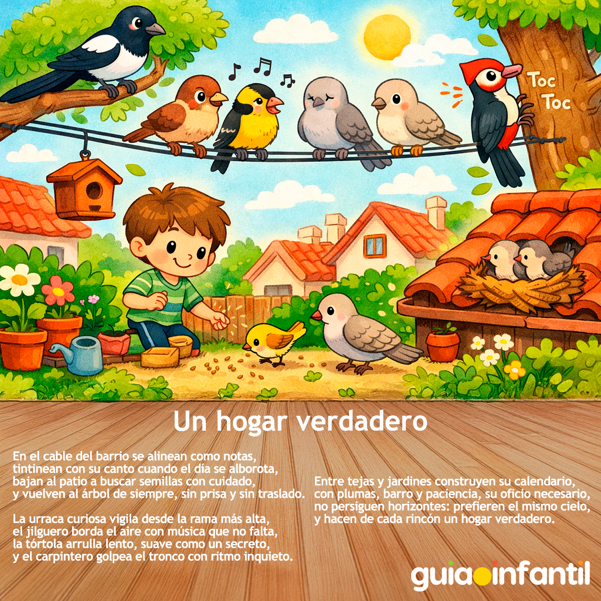 Poema sobre las aves para niños