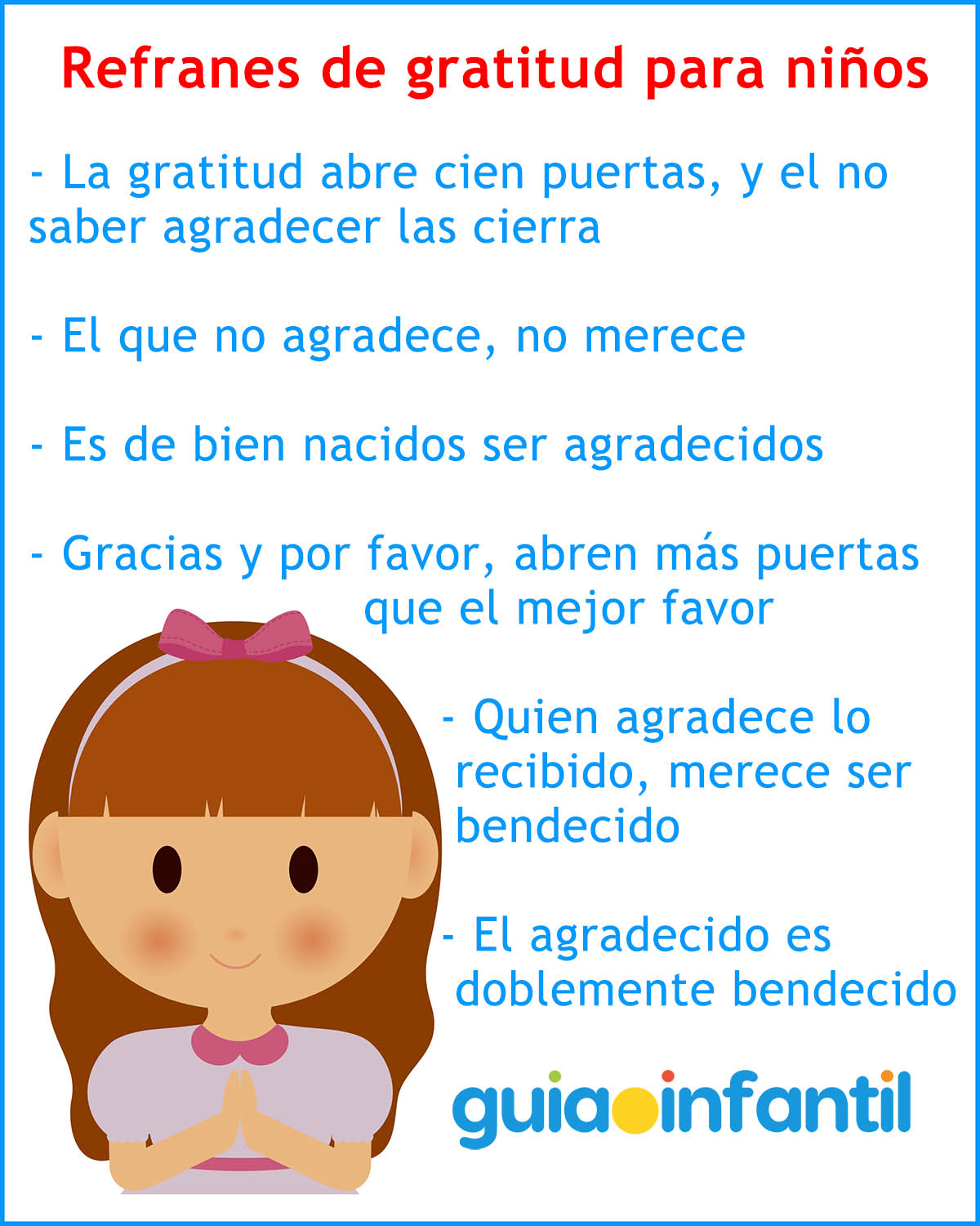 refranes sobre la gratitud para niños