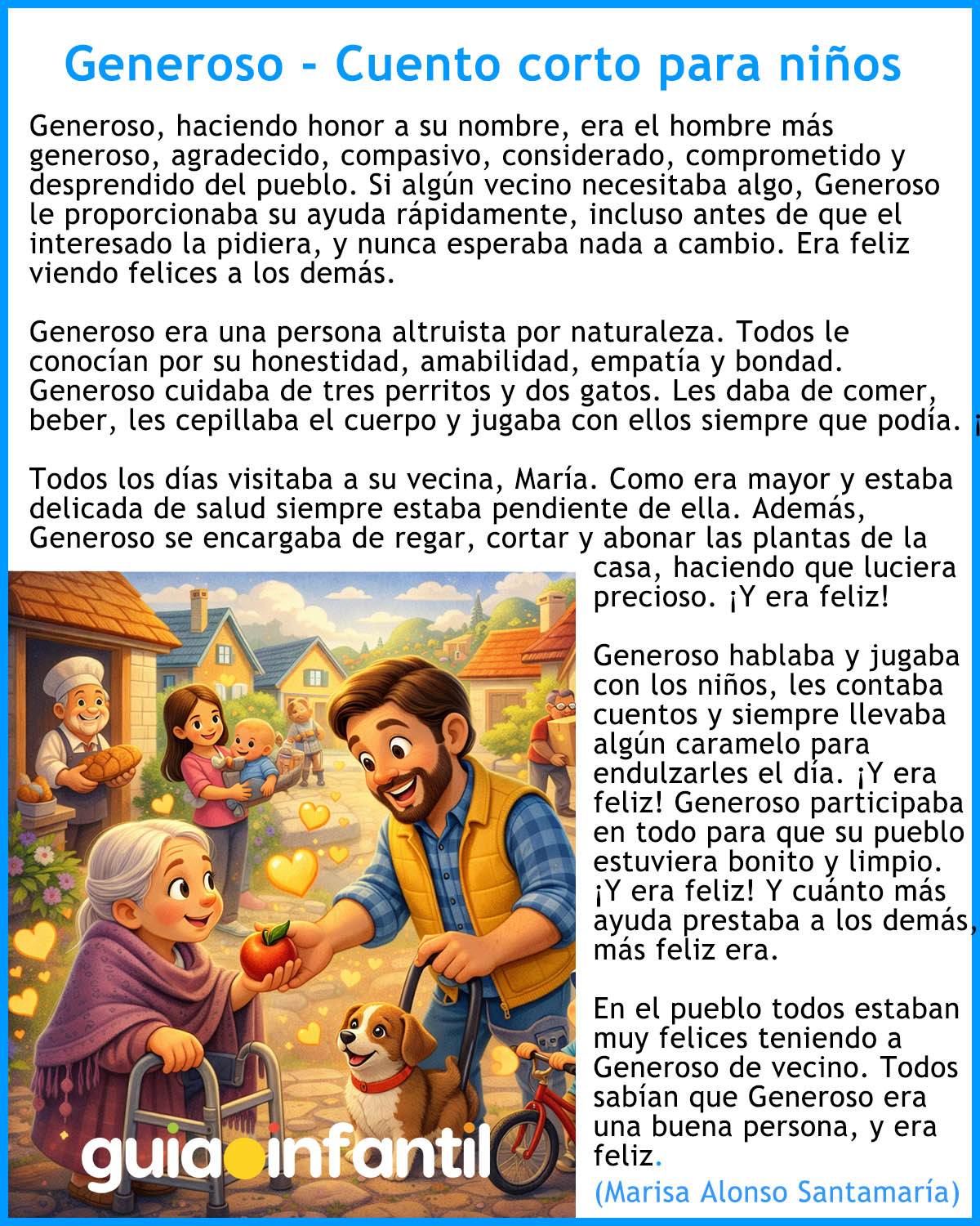 cuento para niños sobre la generosidad
