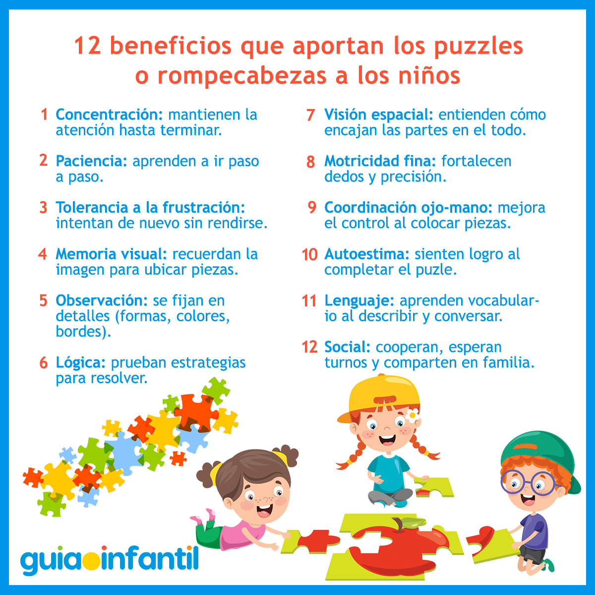 Beneficios de los rompecabezas para niños
