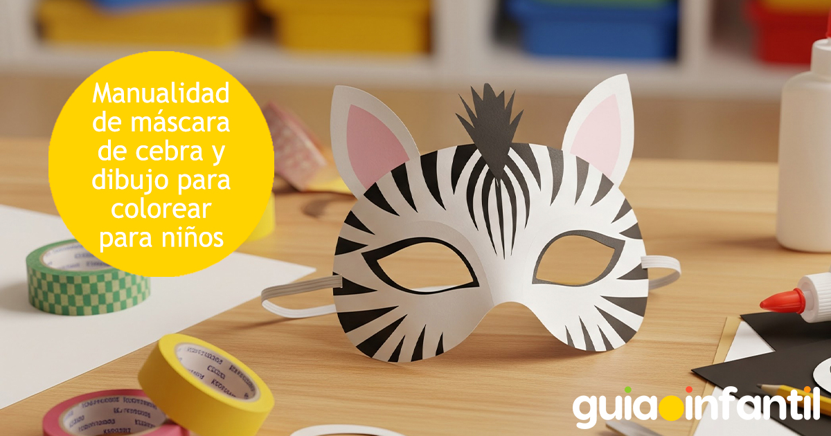 Manualidad de máscara de cebra para niños