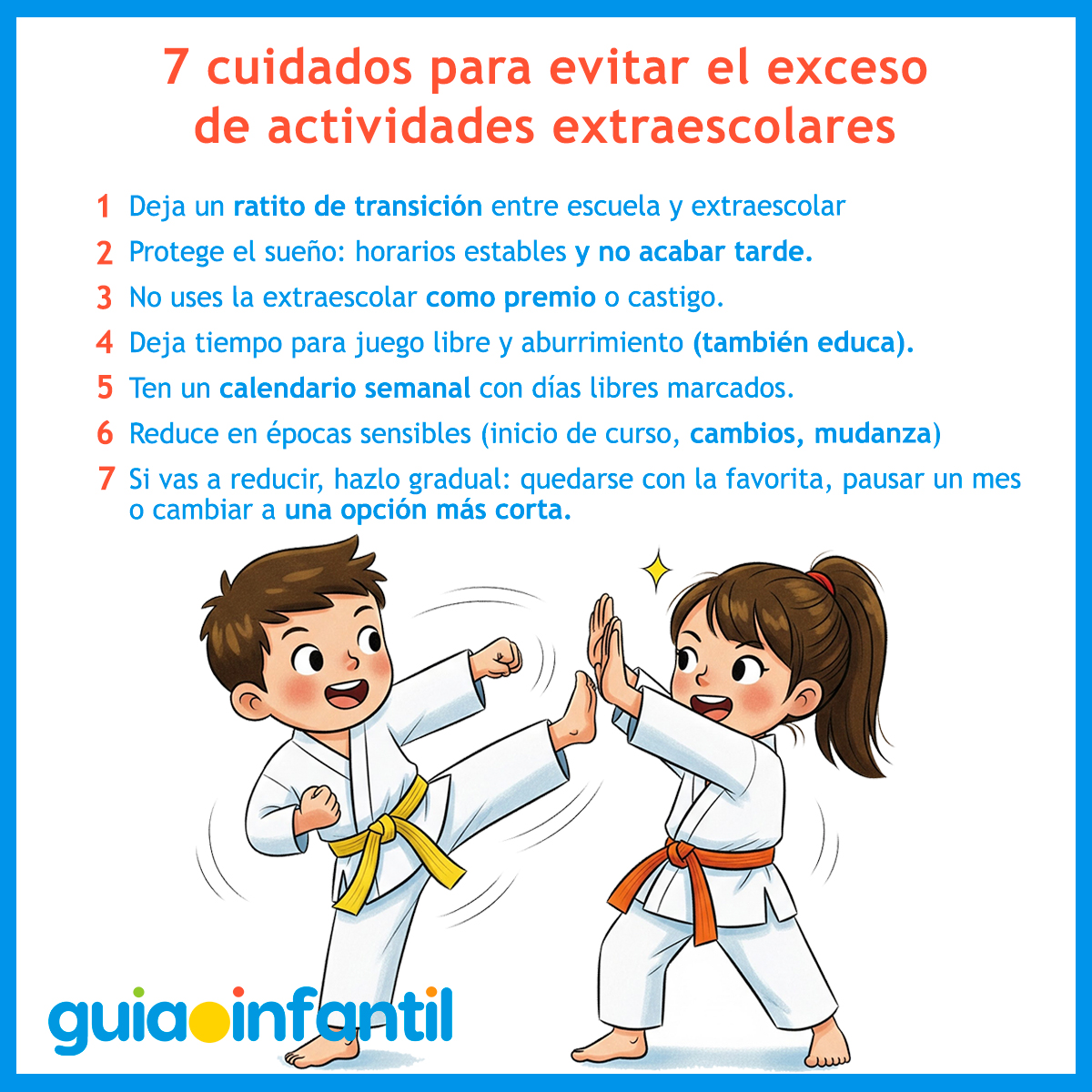 Cuidar el exceso de extraescolares