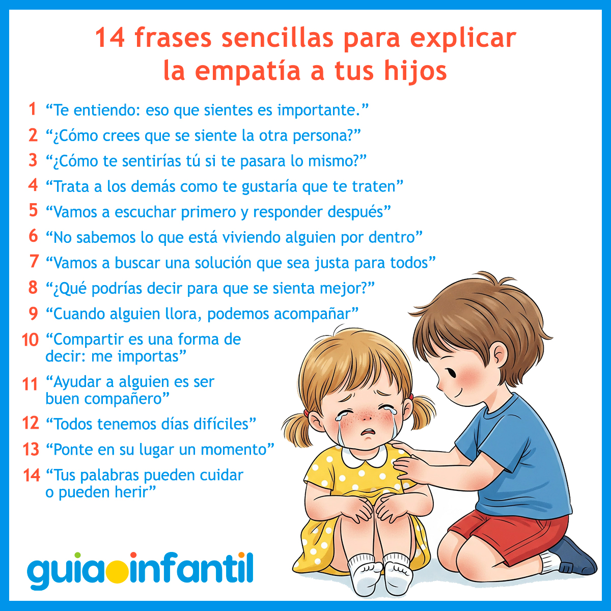 Frases simples para enseñar empatía a los niños