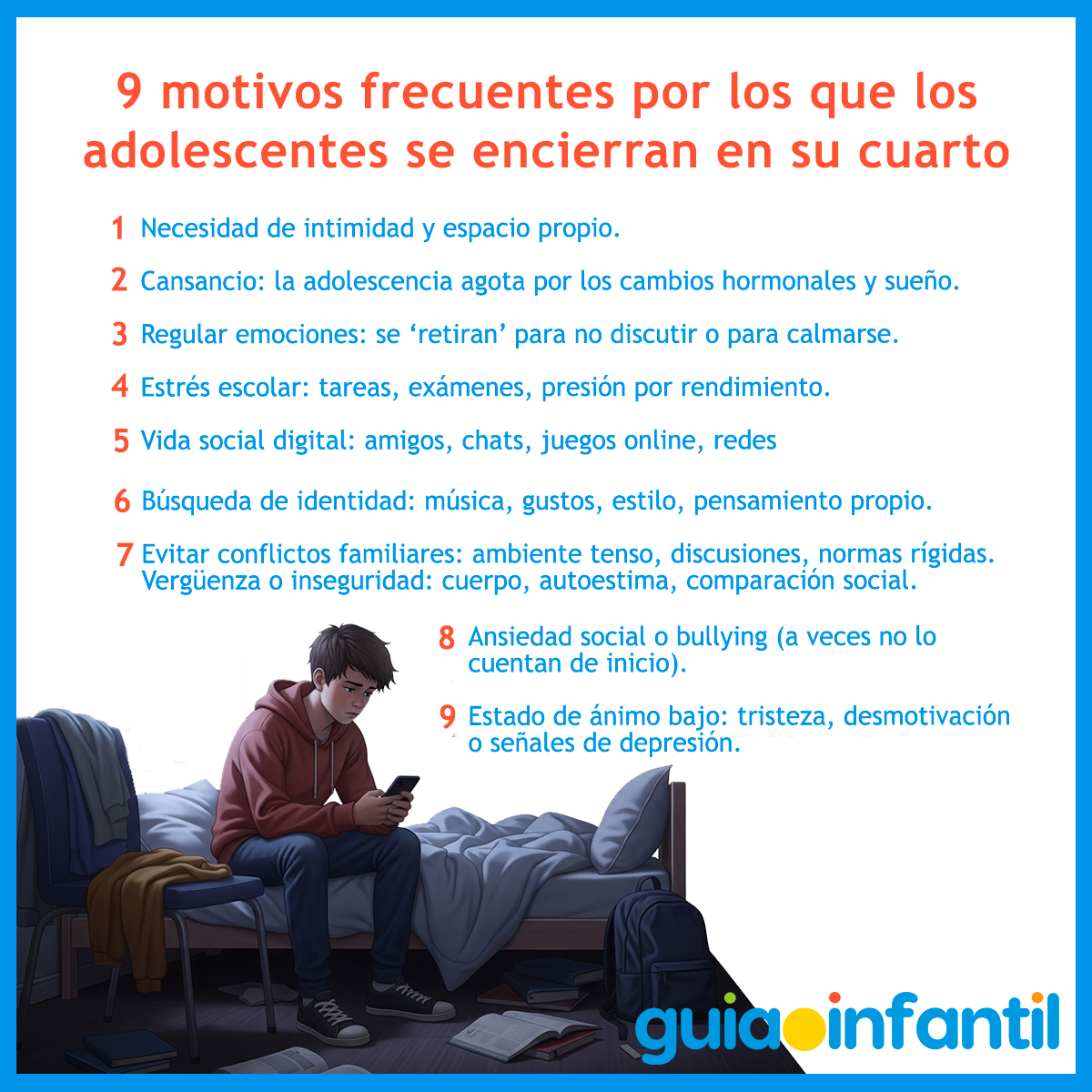 Motivos por los que un adolescente se encierra en su habitación
