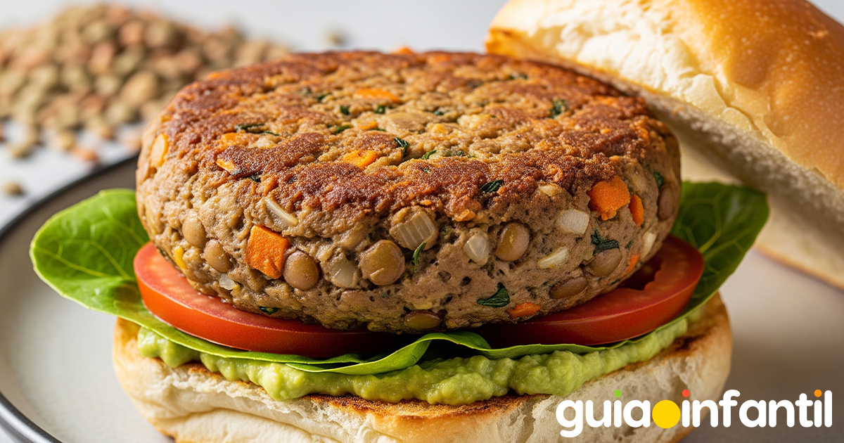 Hamburguesa de lentejas para niños