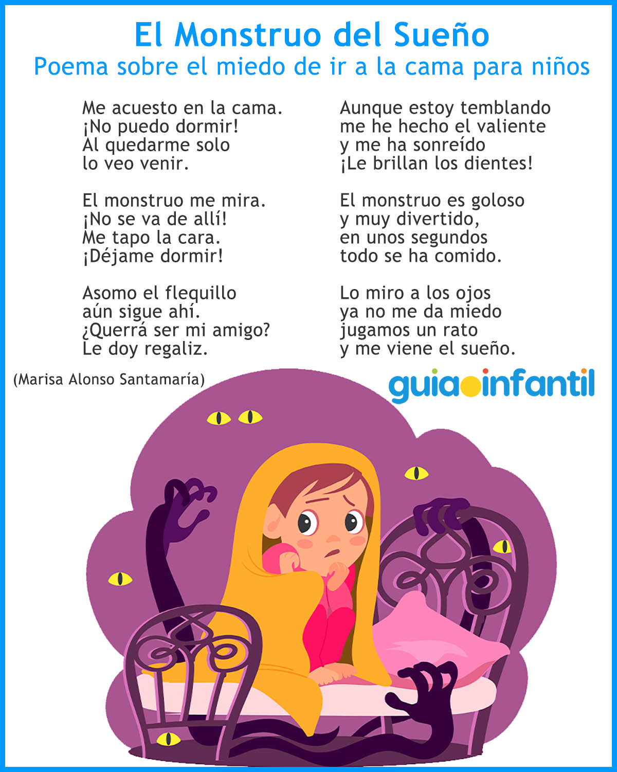poema El monstruo del sueño para niños