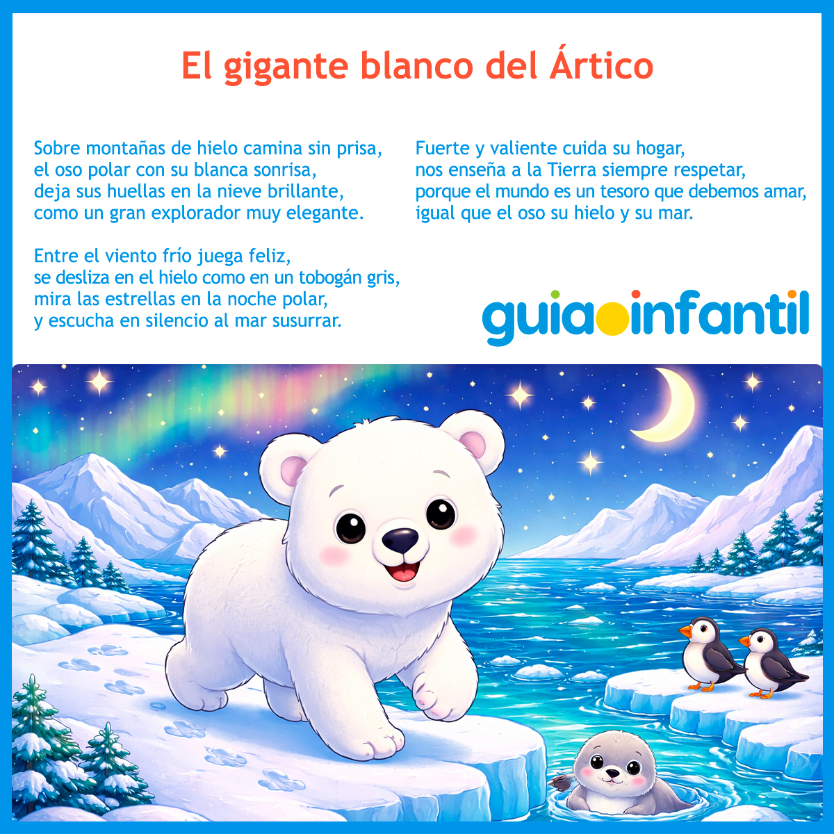 Poema sobre el oso polar para los niños